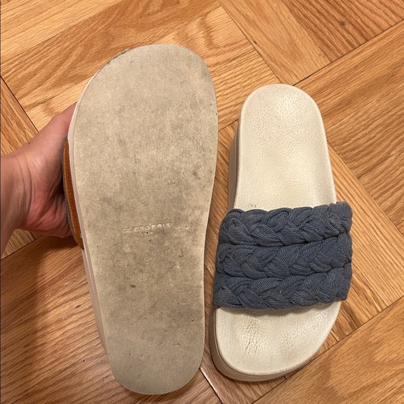 Robert Clergerie Braided Slide Sandals - Cream and Black - Picture 6 of 16